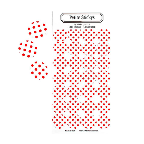 Red Polka Dots Stickers - 1 inch circles - 128 Round Stickers per Package