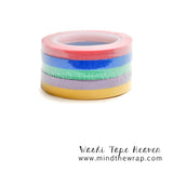 5 rolls - Slim Washi Tape Set - 4mm x 10m each - Pretty Soft Watercolors - Perfect for Planners Decoration Highlighter Tape
