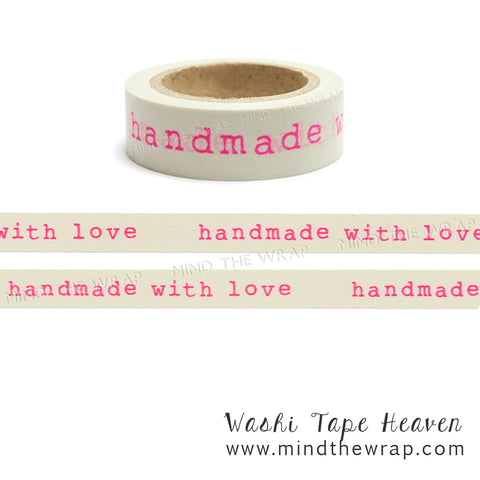 Handmade with Love Washi Tape - Neon Pink 15mm x 10m