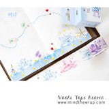 Castles in the Clouds Washi Tape - Pastel Watercolor Fairy Tale Princess Story Tape - Wide 30mm x 5m - Planners Journals Scrapbooking