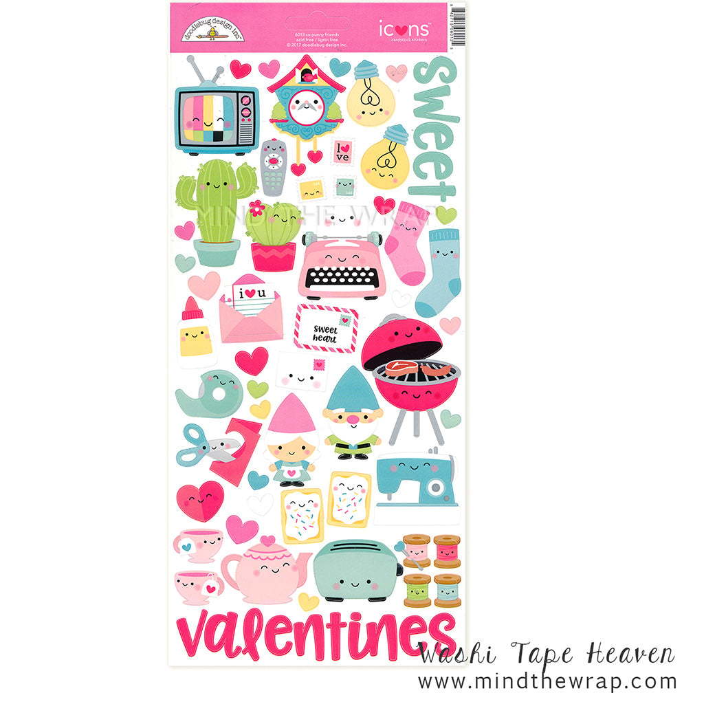 Best Friends Stickers Doodlebug "So Punny" Icons - Perfect Couple - Matched Set - Good Pair - We Belong Together