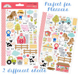 Farm Die-cut Words & Phrases - 94 pieces Doodlebug Design Chit Chat "Down on the Farm" Collection - Country Barnyard Animals