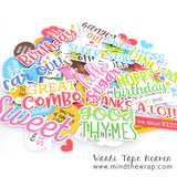 Doodlebug Diecuts - 94 Pieces "So Much Pun" Chit Chat Words & Phrases - Amusing Friends Family Get Well Birthday All Occasion
