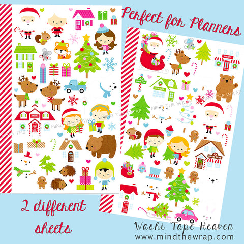 NEW Christmas Planner Stickers - 2 Different Sheets Doodlebug Design "Christmas Town" Mini Icons