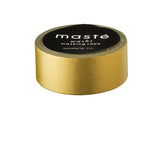2 rolls - Masté Gold Metallic Japanese Washi Tape Set - 15mm x 7m each - Gold Polka Dots and Solid Color