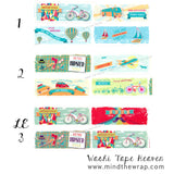 Retro Urban Hipster Style Washi Tape - Limited Edition - Wide 38mm x 10m - Bicycles Mustache Hip Wardrobe