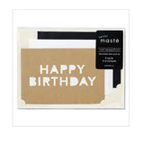 Happy Birthday Cards to Decorate with Washi Tape - 3 Flat Cards & Die cut Sleeves - Kraft White Black DIY Gift Enclosure cards from Japan