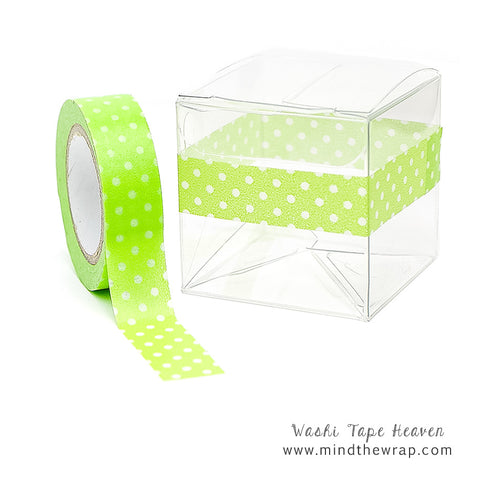 Lime Green Polka Dots Washi Tape - 15mm x 12 yards - Doodlebug Limeade Swiss Dots Basics for Scrapbooks Planners Cards