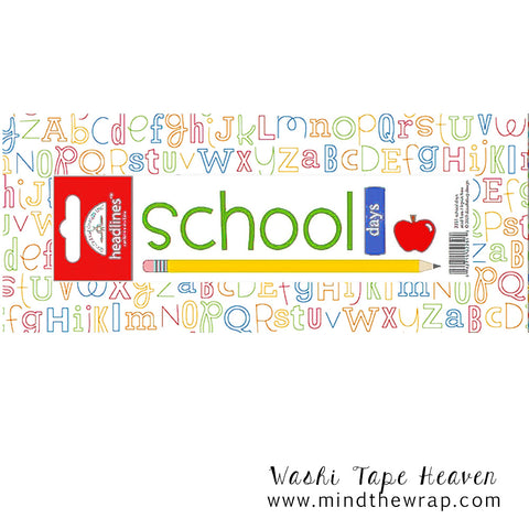 School Days Stickers - Doodlebug Headlines Die Cut Cardstock - Page Titles Scrapbook layouts Planners Cards - Back to School Pencil Apple