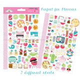 Planner Stickers - 2 sheets Doodlebug "So Punny"Mini Icons - Favorite foods and objects that just Belong Together