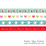 Hearts Washi Tape - Doodlebug "My Love" 15mm x 12 yards - Planners Decoration Gift Wrap Cards Scrapbooking Supply