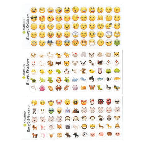 Emoji Stickers Pack - 12 Sheets - 660 Stickers - Emoji plus Animals - Decorate Planners Notebooks Phones - Great for Teachers