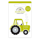 Tractor 3-D Sticker - Doodlebug "Trusty Tractor" Doodle-Pops - Down on the Farm Dimensional Green Vintage Farm Tractor