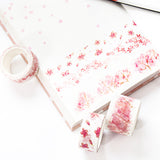 Pink Ruffle Border Washi Tape- 20mm -  Watercolor Sakura Cherry Blossoms Sheer Curtain Valance