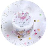 Hands Washi Tape - Wide 30mm x 5m - Romantic Watercolor Vintage Hands Roses Ribbon Nail Polish - Collage Planners Decoration