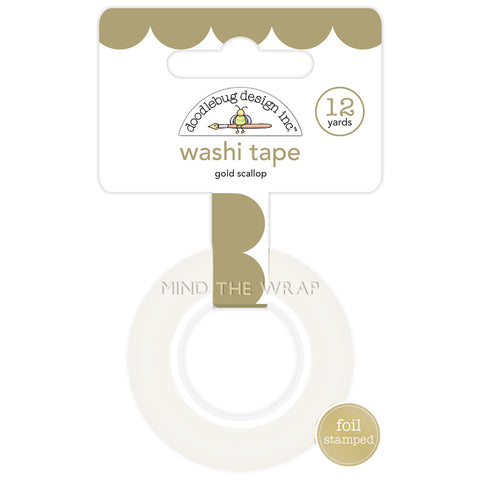 Gold Foil Scallop Washi Tape - Doodlebug Hello Collection - 15mm x 12 –  MindTheWrap
