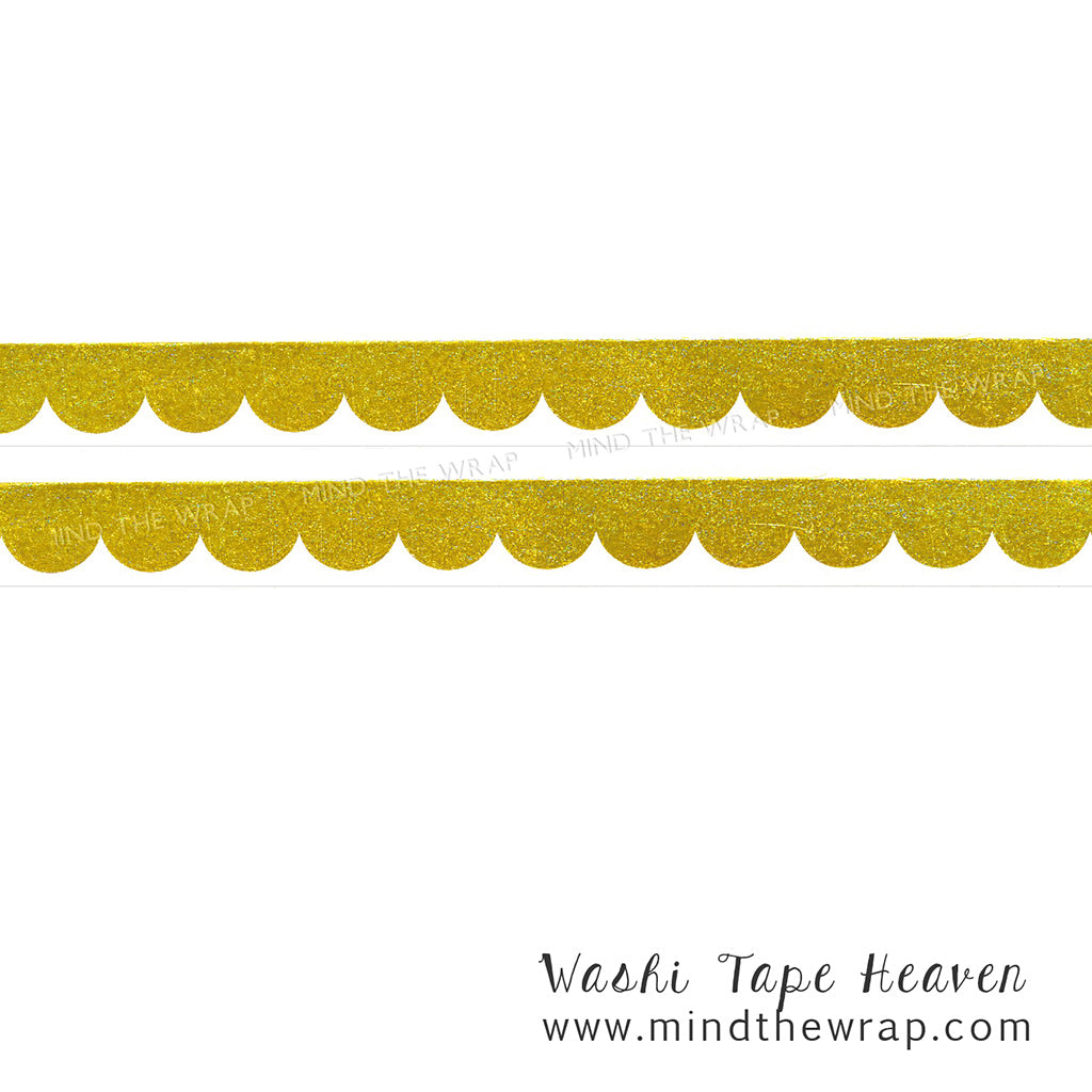 Gold Foil Scallop Washi Tape - Doodlebug Hello Collection - 15mm x 12 –  MindTheWrap