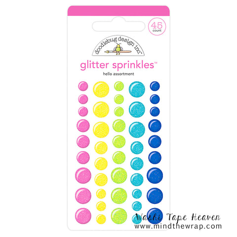 Enamel Dots Stickers - Doodlebug Glitter Sprinkles - Hello Assortment- Scrapbooks Card-making Decoration Gift Wrap