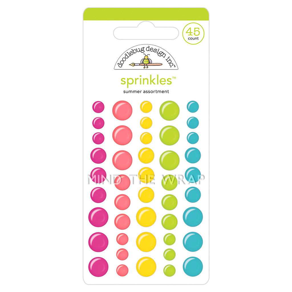 Enamel Dots Stickers - Doodlebug Sprinkles Summer Assortment- Scrapbooks Card-making Decoration Gift Wrap