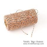 Orange Bakers Twine - 240 yards - 100% Cotton Made in the USA - Gift Wrap Cards Bags Tags Banners