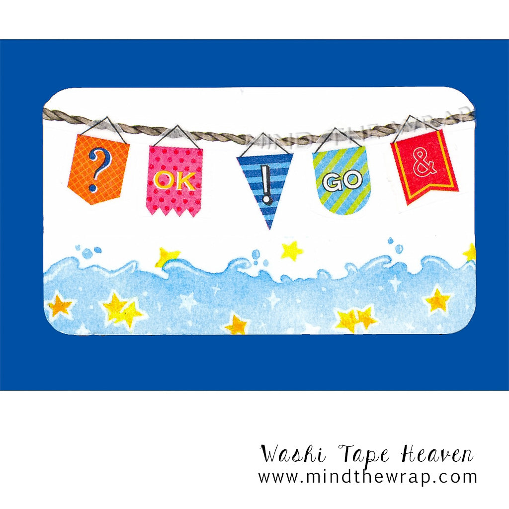 Pennants Washi Tape - Expressions & Punctuation - Banner Planner Flags Photos Decoration