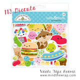 Planner Stickers - Doodlebug "So Much Pun" Mini Icons - 2 Different Sheets - Dinosaurs Outer Space Bandaids Fast Food Candy Tacos