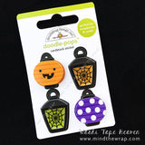 NEW Halloween Spooky Eyes 3-D Enamel Stickers - Doodlebug Design "Eye See You" Sprinkles - 66 pieces Glossy Dimensional Embellishments