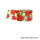 Red Roses Washi Tape - 30mm x 10m - Vintage Floral Romantic Rose Clusters - Card-making Planners Decoration Gift Wrap Collage