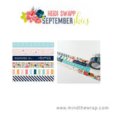 Heidi Swapp Washi Tape - Happiness is Unforgettable - 3 different Patterns on 1 roll - 15mm x 7m