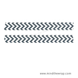 Black and White Chevron Washi Tape - 15mm x 10m - Planners Decoration Scrapbooks PaperCrafting Supply