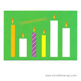 3 DIY Washi Tape Birthday Cards - Free Washi Tape Samples - Flat Cards with Candles Gold Foil Stamping