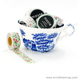 Masté Bohemian Damask Washi Tape - 15mm x 7m - Black and White Tribal Pattern