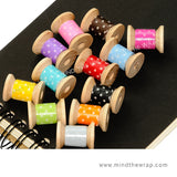 Washi Tape Sampler Rainbow Polka Dots - 12 colors 1 yard each - Entire Doodlebug Swiss Dots Collection on Spools or Bobbins