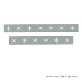 Stars Washi Tape - White Starburst on Gray - Planners Decoration Scrapbooks Holiday Gift Wrap - 15mm x 10m