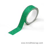 Green Glitter Tape - No Residue Acid Free Sparkle - Planners Decoration Card Making Craft Projects