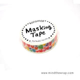 Watercolor Hearts Washi Tape - 15mm x 10m - Bright Rainbow Colors - Planners Gift Wrap Scrapbooks Card Making Supply