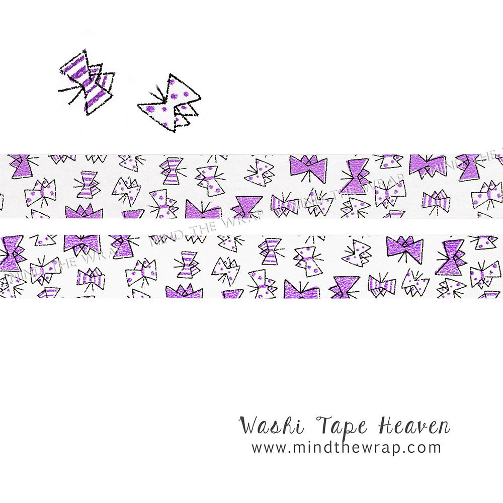 Purple Butterflies Washi Tape - 15mm x 10m - Planners Decoration Card making Gift Wrapping Supply