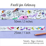 Masté for Coloring Washi Tape - Imagination Run Wild - Wide 50mm x 5m - Nina Chakrabarti Design Girly Washi Tape to Color with Pencils