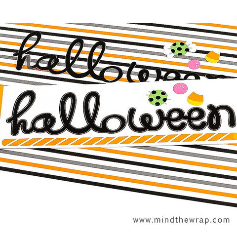 Doodlebug "Halloween" Headlines Stickers - Die Cut Cardstock - Page Titles Scrapbook layouts Planners Card-making Crafting Supply