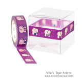 Pink Elephants Washi Tape - Lisa Larson Scandinavian Design - Mama and Baby Elephant