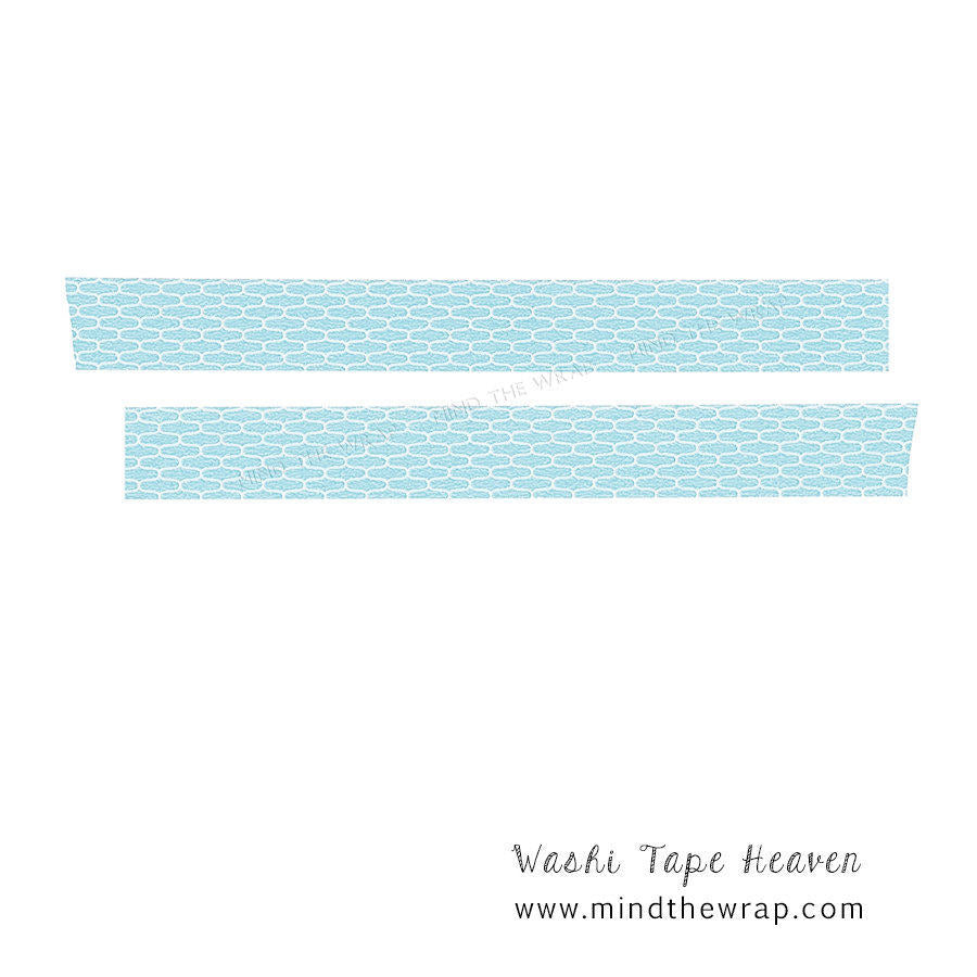 Japanese Washi Tape - mt "Net" Ajiro Traditional Kimono pattern -15mm x 10m - Robin's Egg Blue - Papercraft Supply