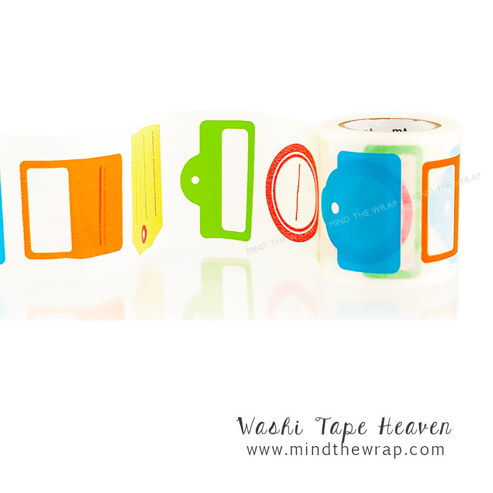 mt "Tags" Japanese Washi Tape - Extra Wide 50mm x 10m - Planners Decoration Jar Labels Gift Tags