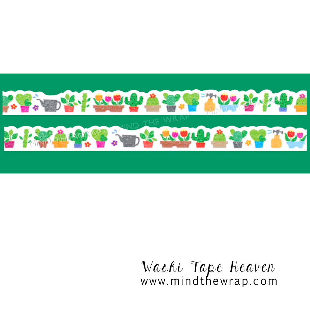 Cactus Die-Cut Washi Tape - Slim 8mm x 5m - Garden of Succulents Perfect width for Planners