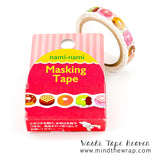 Donuts Die-cut Washi Tape - Slim 8mm x 5m - Doughnut Shop Frosted Assortment - Planners Decoration Scrapbooking Gift Tags