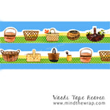 Die-Cut "Baskets" Japanese Washi Tape - 20mm x 5m - Trug Wicker Woven Egg Gathering Gardening Apple Basket lovers Collection