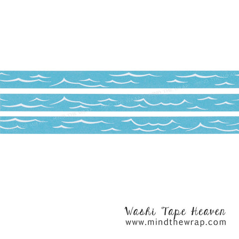 Abstract Waves Washi Tape - 15mm x 10m - Summer Nautical Coastal theme –  MindTheWrap