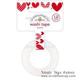 Red Hearts Washi Tape - 15mm x 12 yards - Doodlebug "Heartfelt" Planners Decoration Scrapbooking Card-making