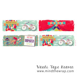 Retro Urban Hipster Style Washi Tape - Limited Edition - Wide 38mm x 10m - Bicycles Mustache Hip Wardrobe