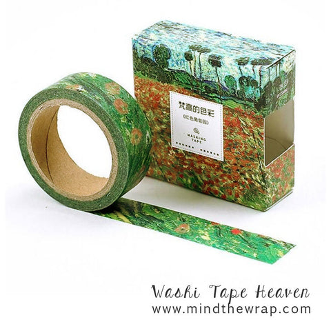 Van Gogh Poppies Washi Tape - 15mm x 7m - Art School Planners Decoration Card-making Scrapbooks