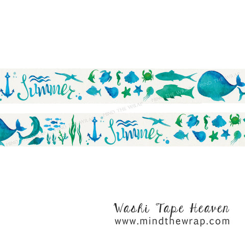 Summer at the Seashore Washi Tape - 30mm x 7m - Beach Vacation Planners Decoration Papercraft Supply